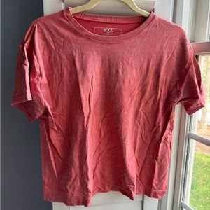 Boxy crop tee skull back soul cycle top